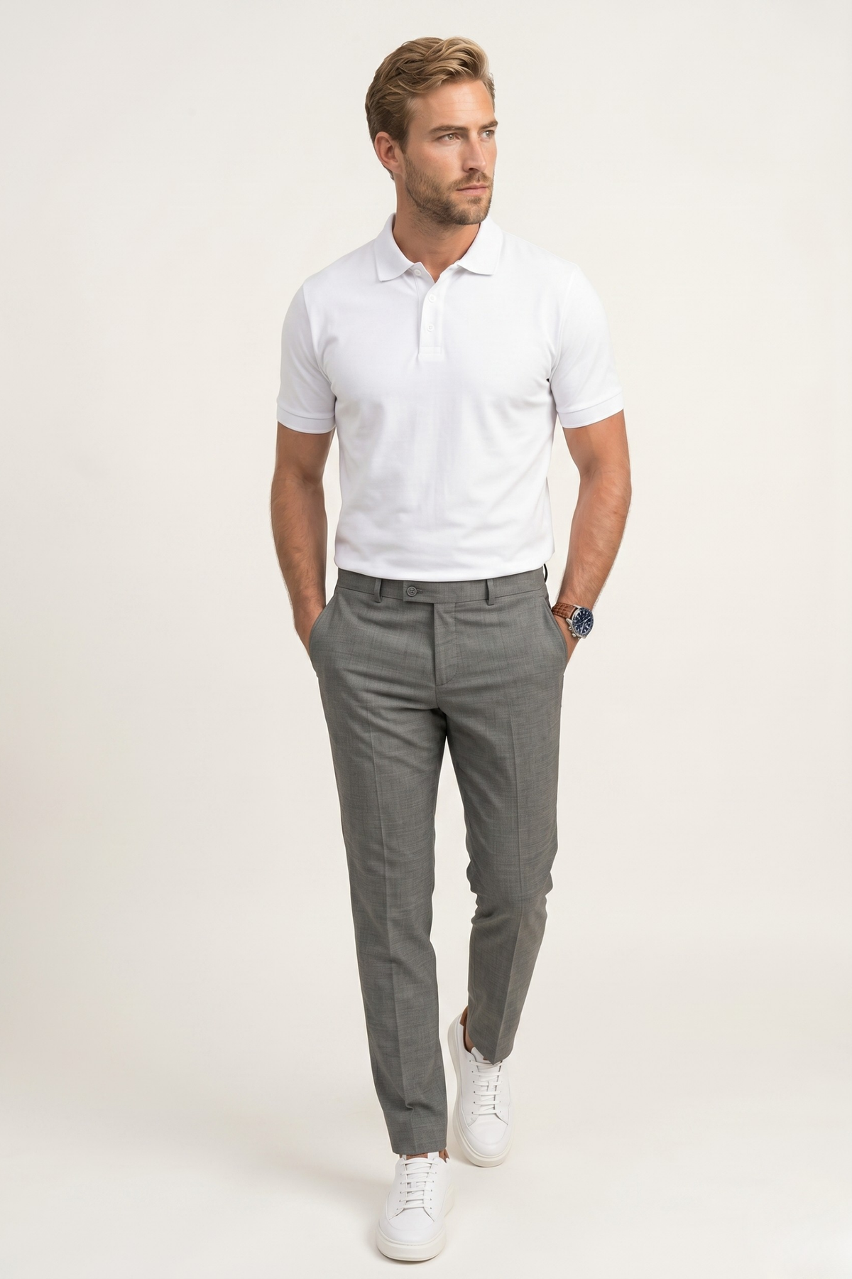 Camisa Polo em Algodão Pima com Elastano