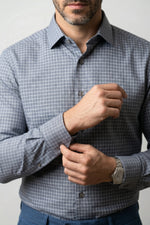 Camisa Social Masculina Xadrez Médio Tradicional
