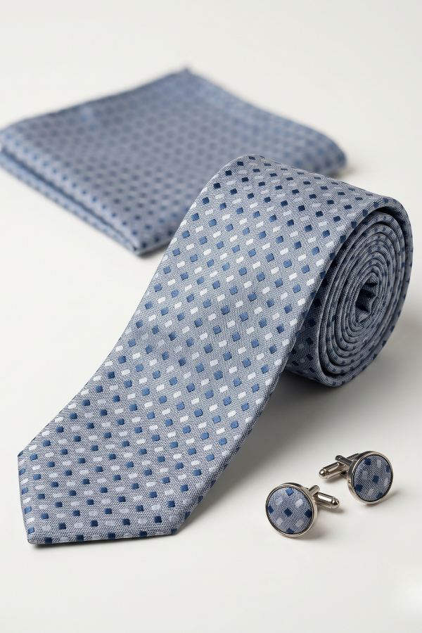 Kit Gravata Slim Geométrica 1800 Fios