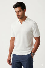 Camisa Polo Masculina Tricot V Textura
