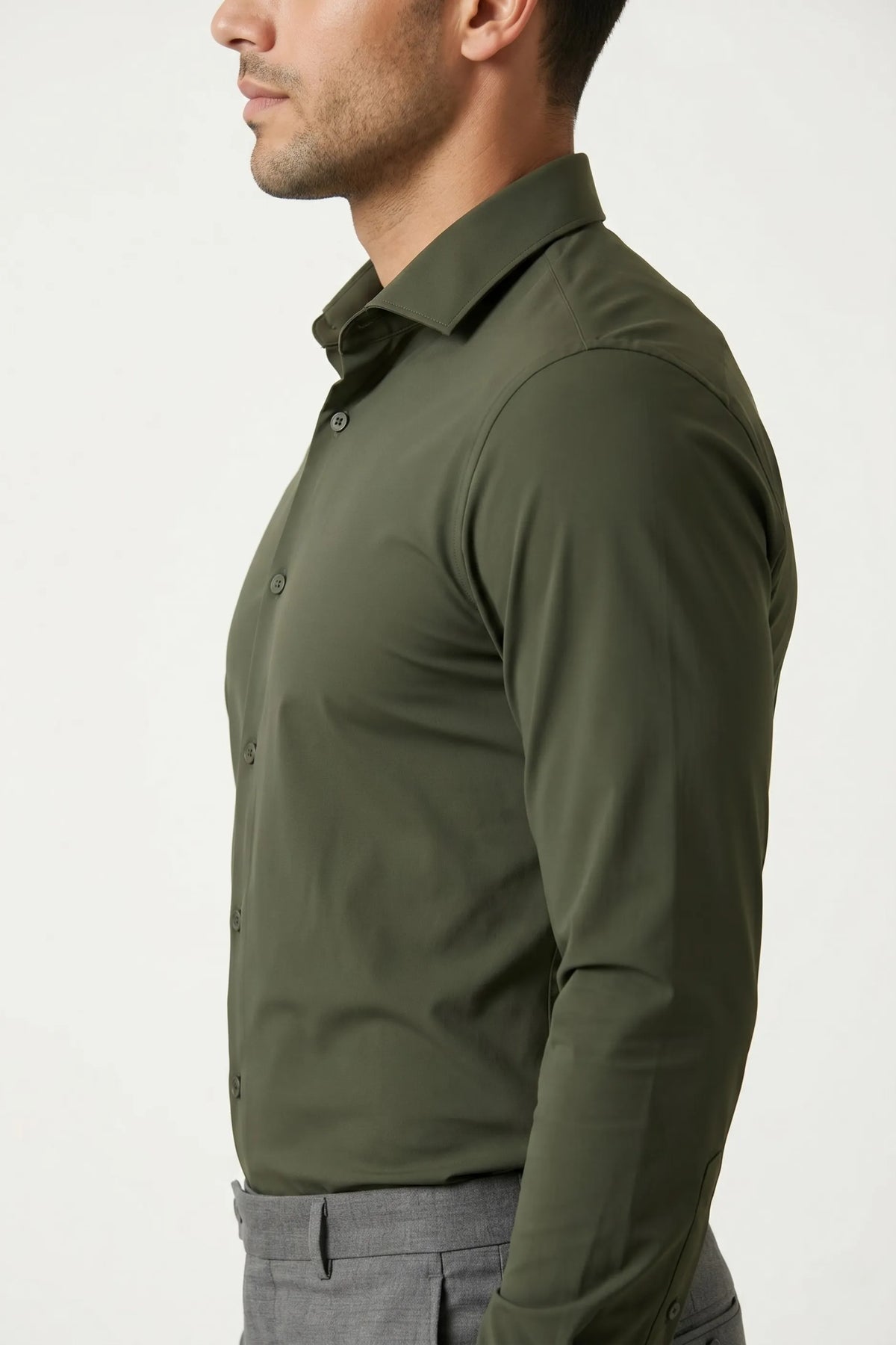 Camisa Social Masculina Tech em Poliamida Stretch