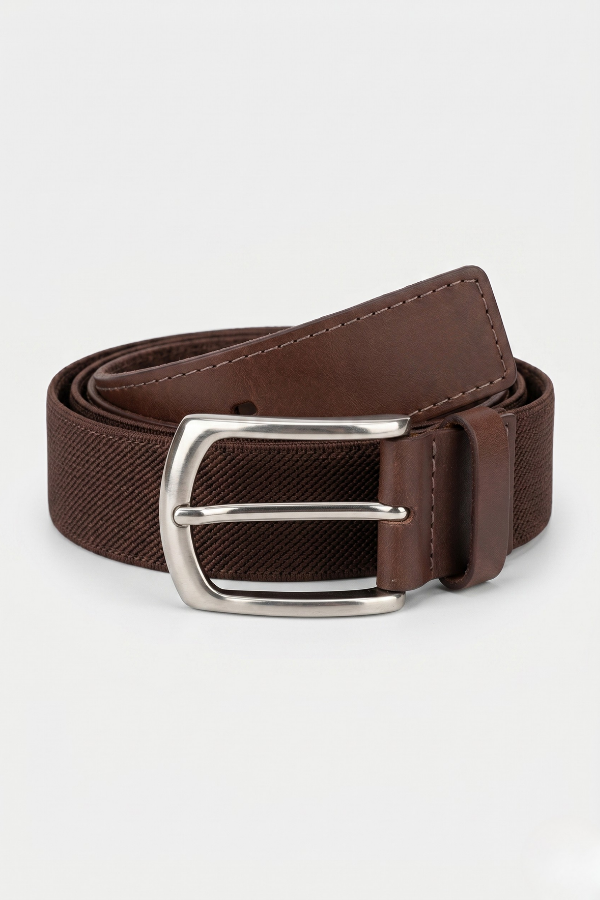 Cinto Masculino Casual Elástico em Couro Legítimo