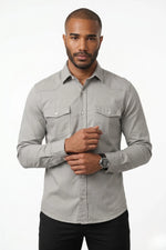 Camisa Masculina Casual Slim Fit Sarja