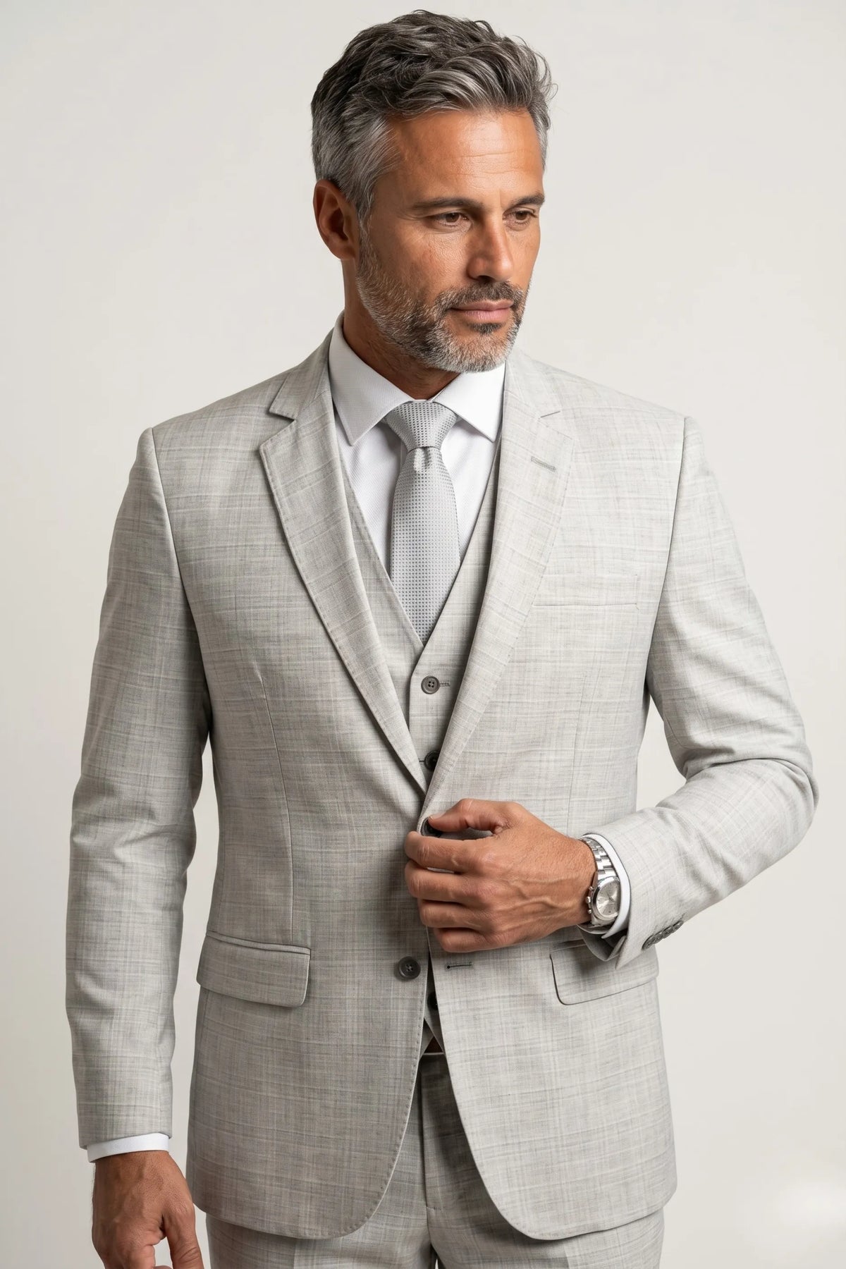Terno Masculino Poliviscose Cinza Xadrez Sartoria