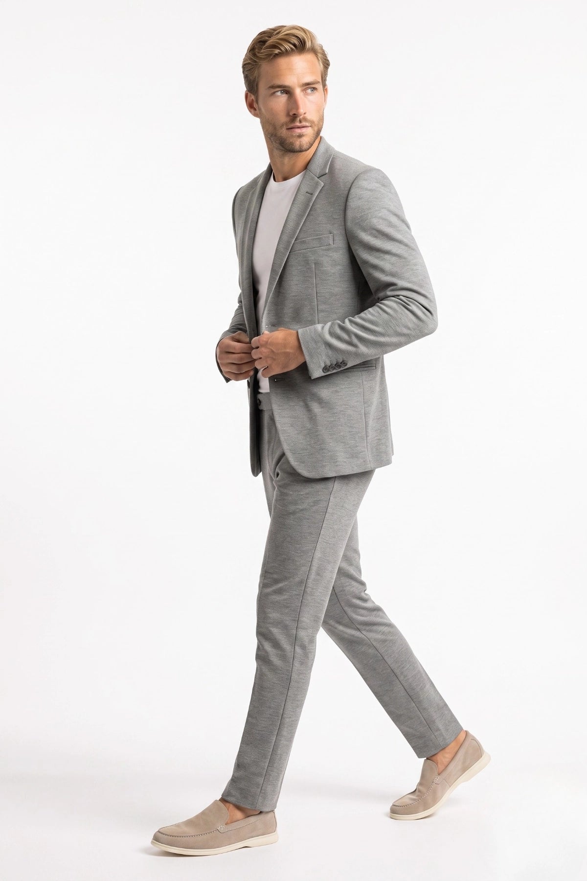 Terno Masculino Slim em Malha de Alfaiataria com Elastano