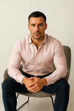 Camisa Social Slim Fit em Algodão Pima Fio 80