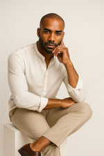 Camisa Bata Slim em Algodão Flamê Leve com Gola Padre