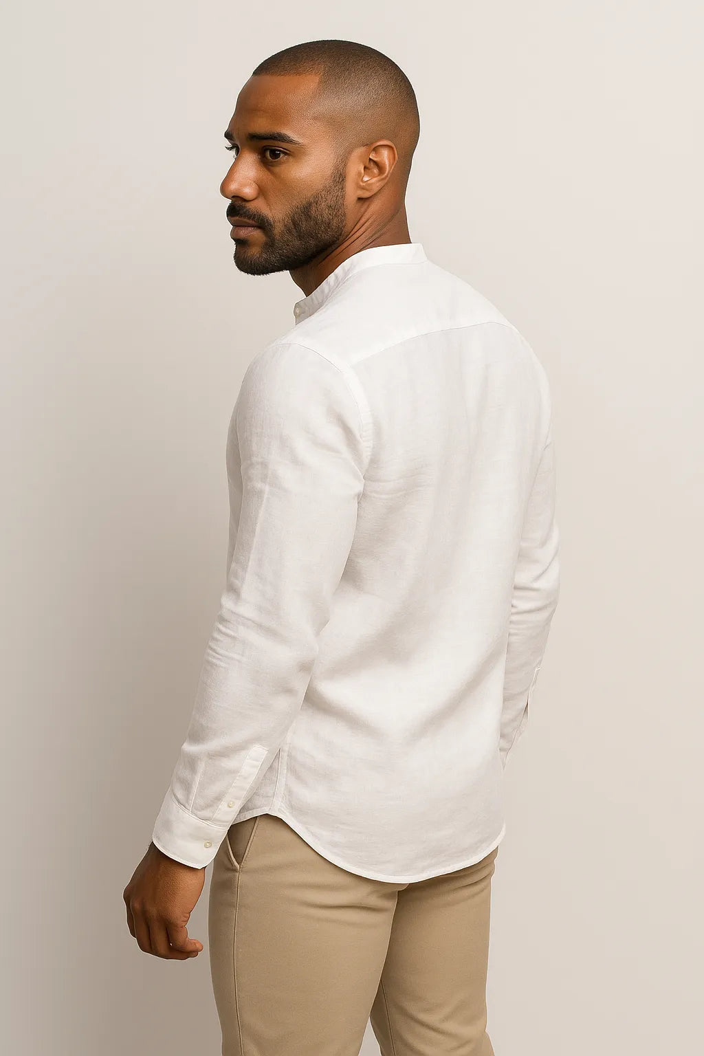 Camisa Bata Slim em Algodão Flamê Leve com Gola Padre