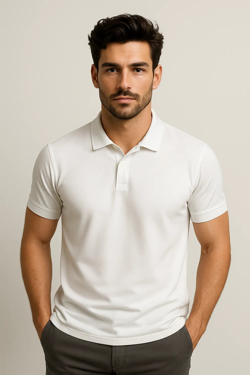 Camisa Polo em Algodão Pima com Elastano