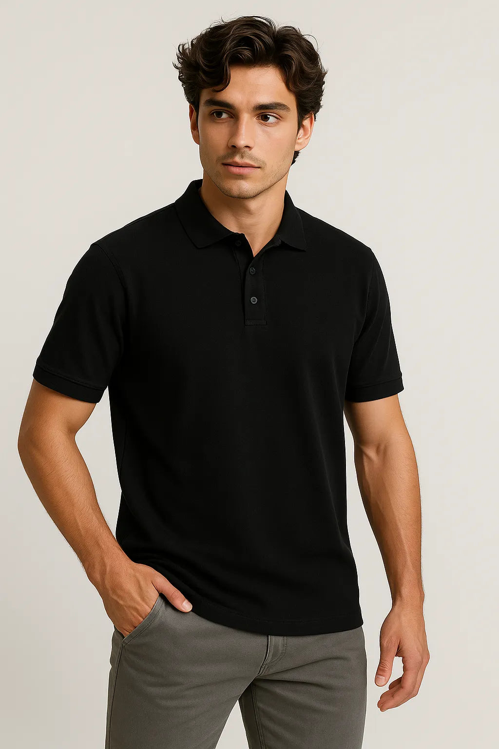 Camisa Polo Slim em Algodão Piquet com Elastano
