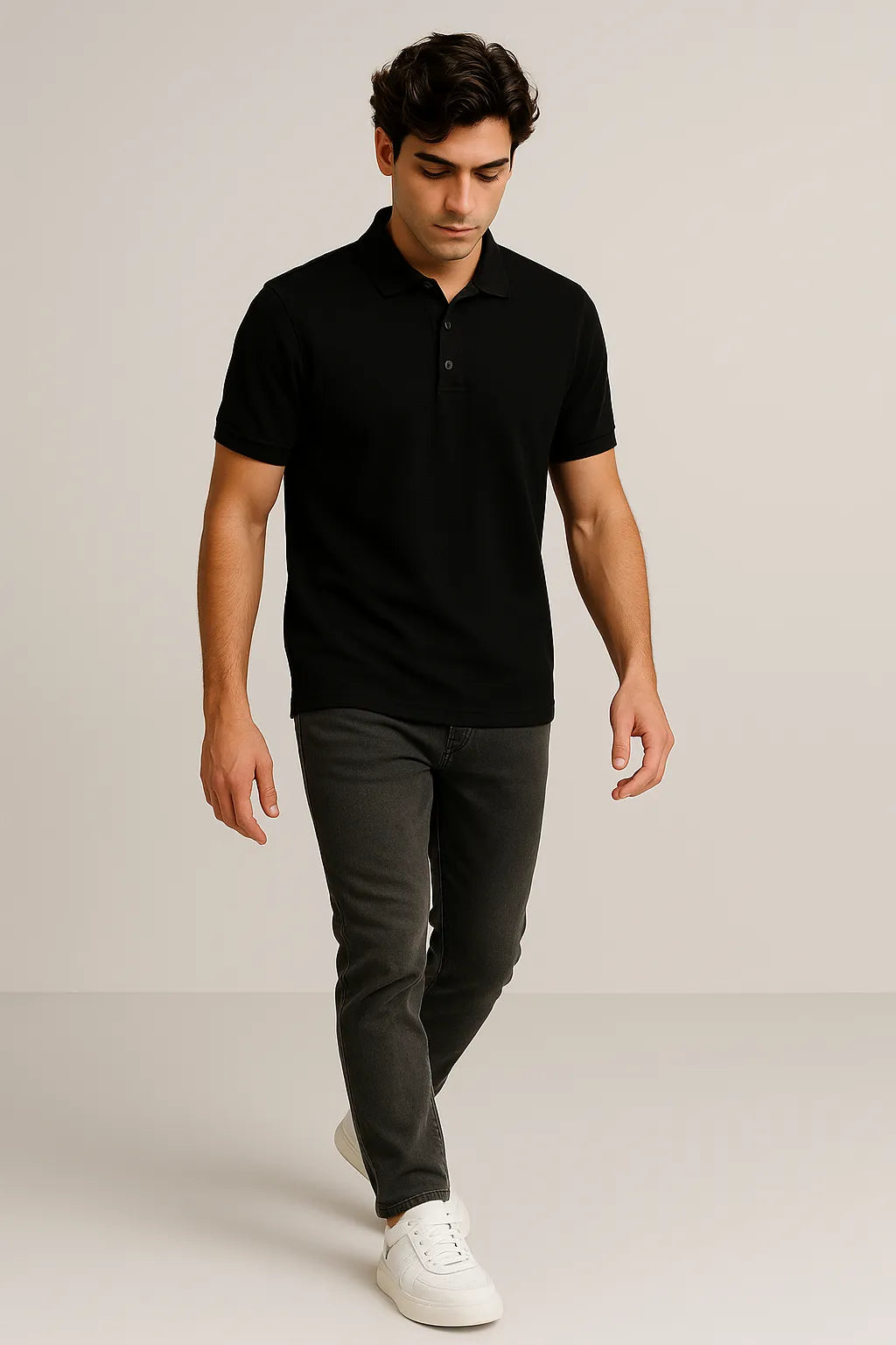Camisa Polo Slim em Algodão Piquet com Elastano