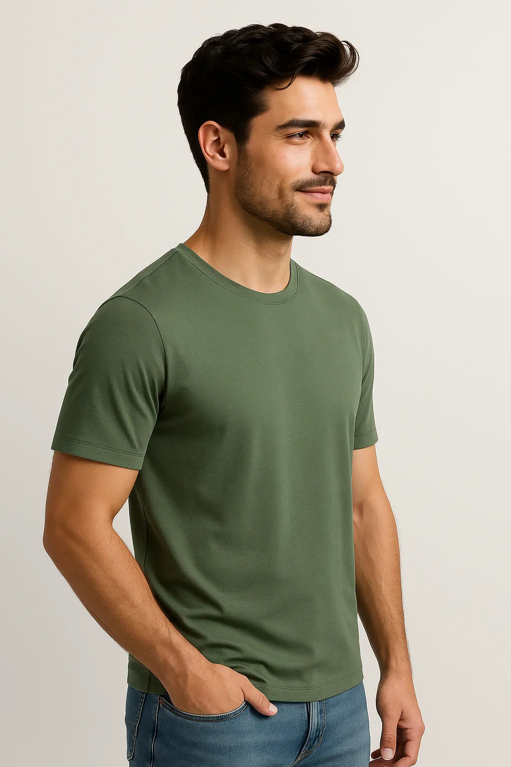 Camiseta Premium em Algodão Egípcio com Elastano