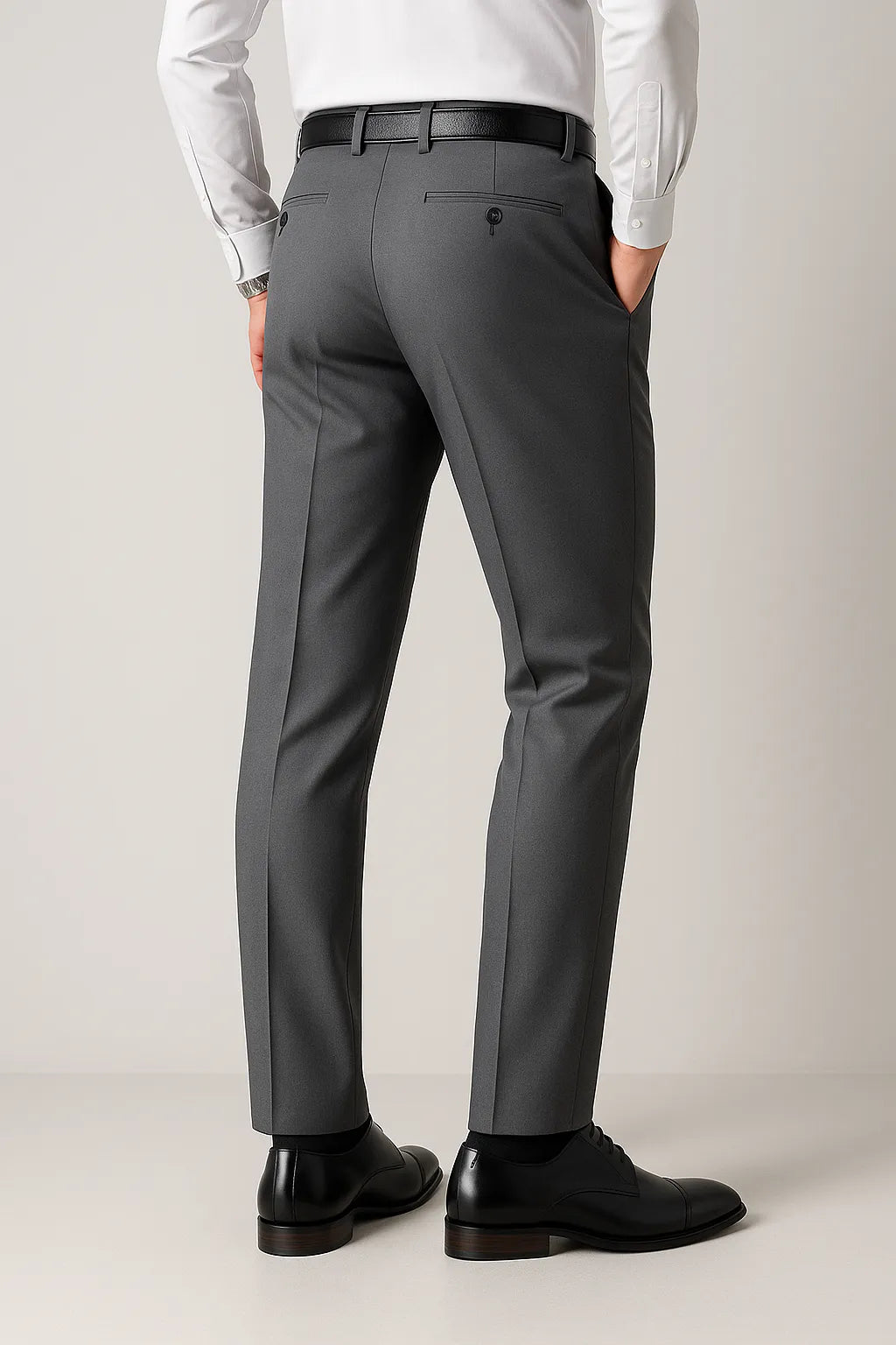 Calça Social Slim Masculina em Poliéster com Elastano