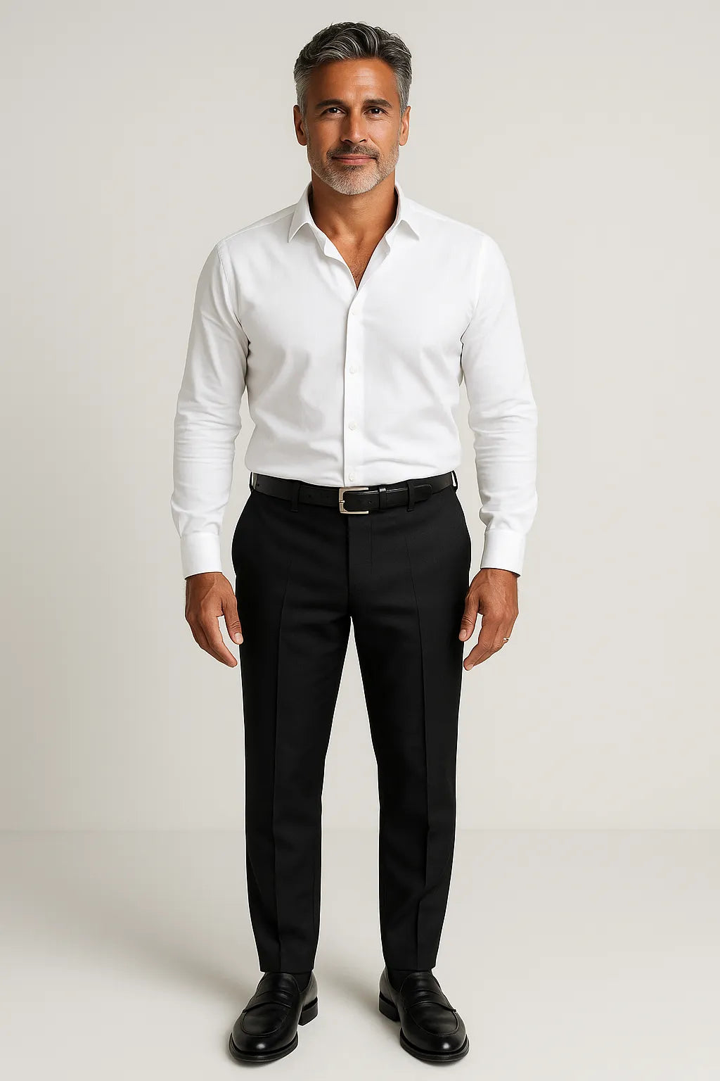 Calça Social Masculina Preta em Poliéster Premium