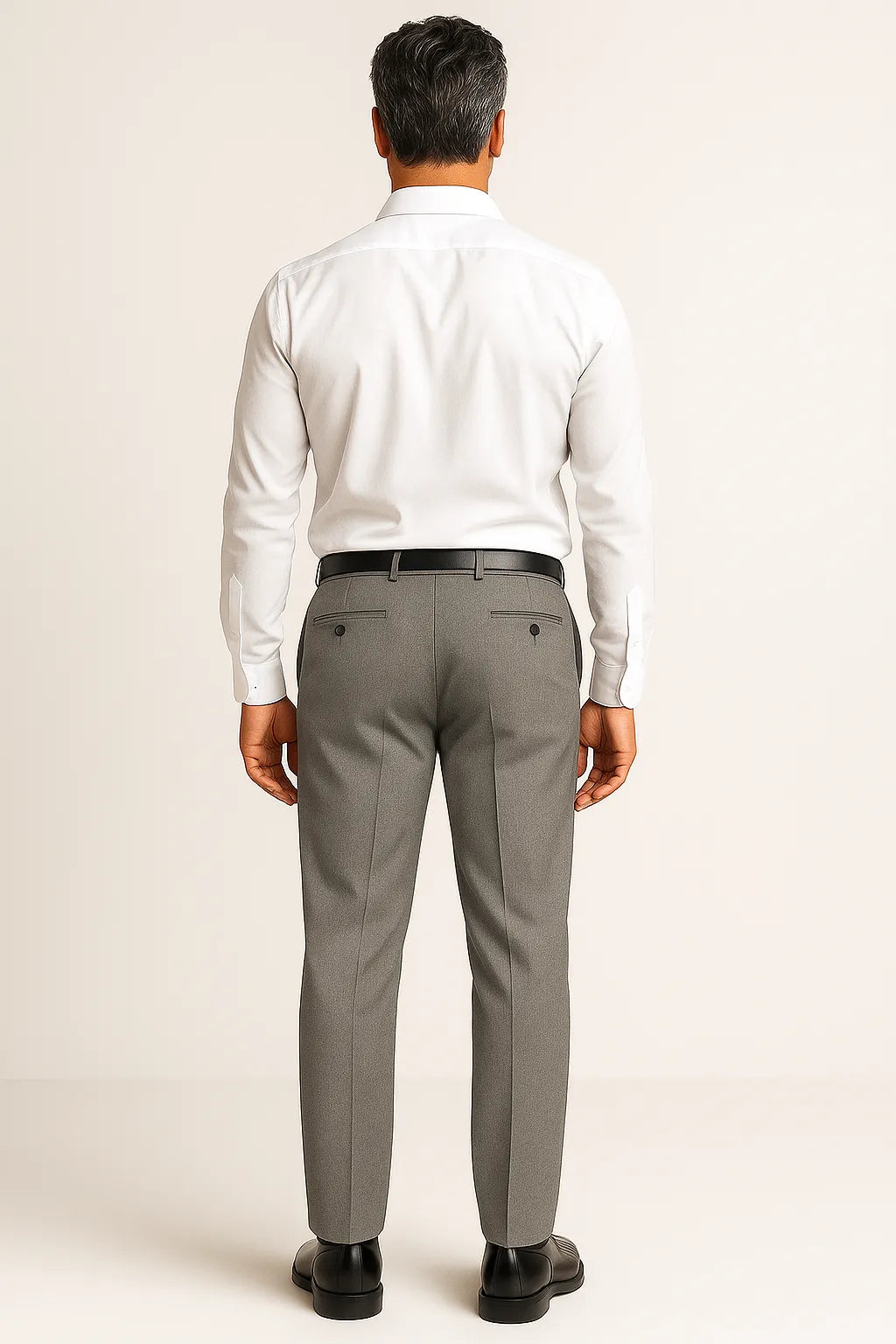 Calça Social Masculina Cinza em Poliéster Premium