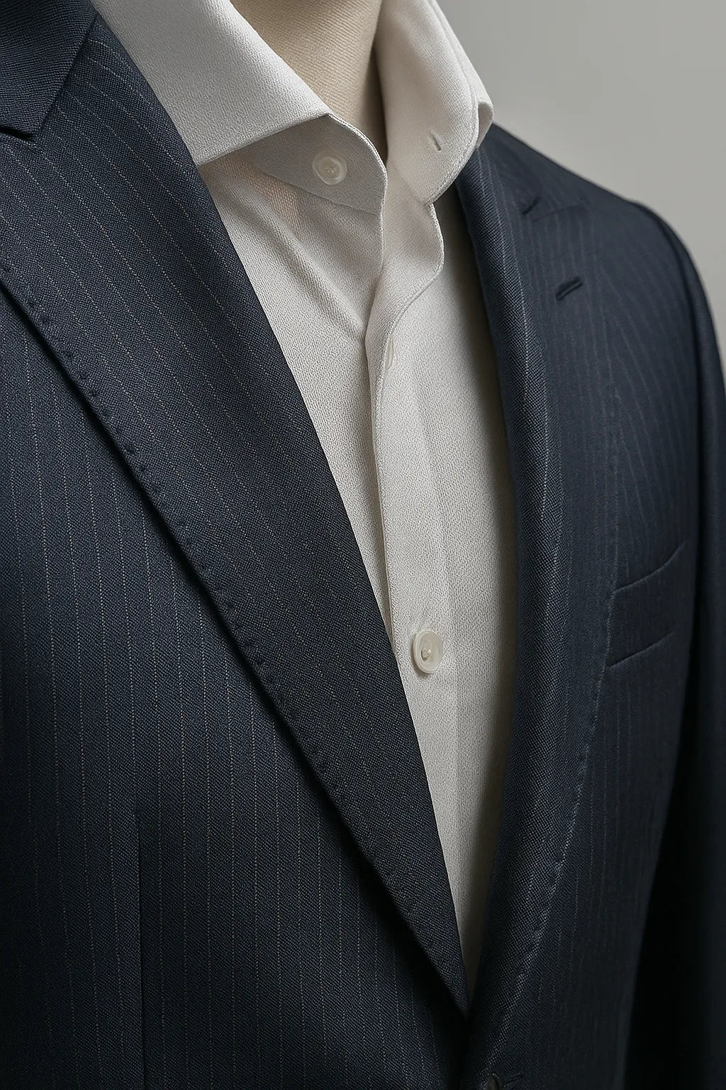 Terno Slim Masculino Azul Petróleo Risca de Giz em Poliviscose