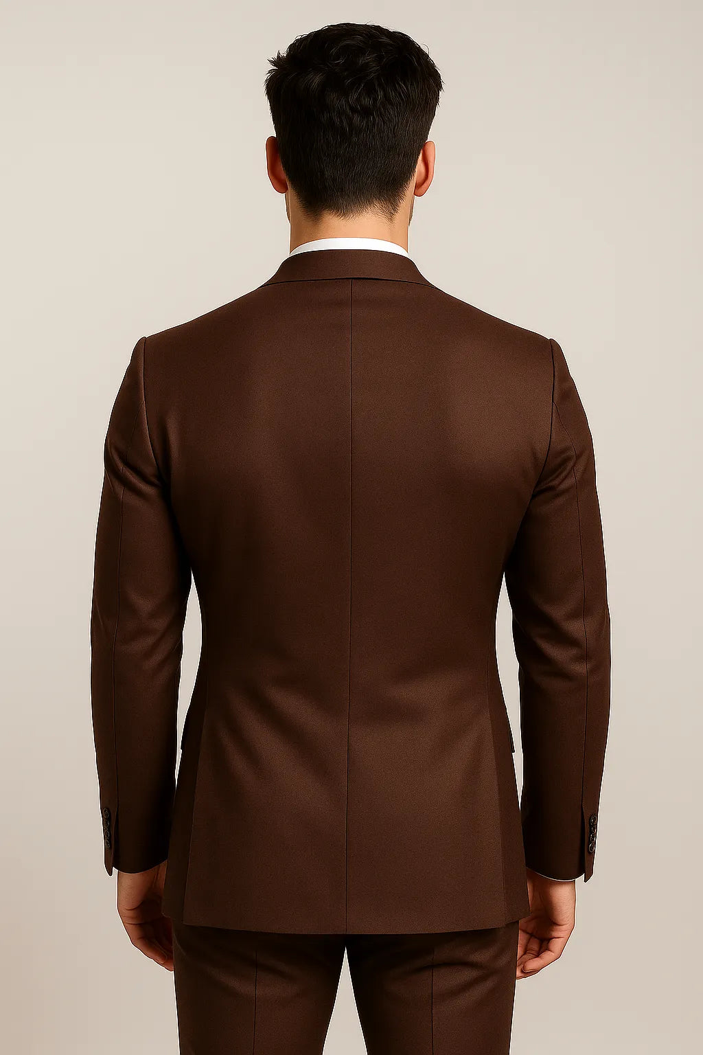 Terno Slim Masculino Marrom Café em Poliviscose