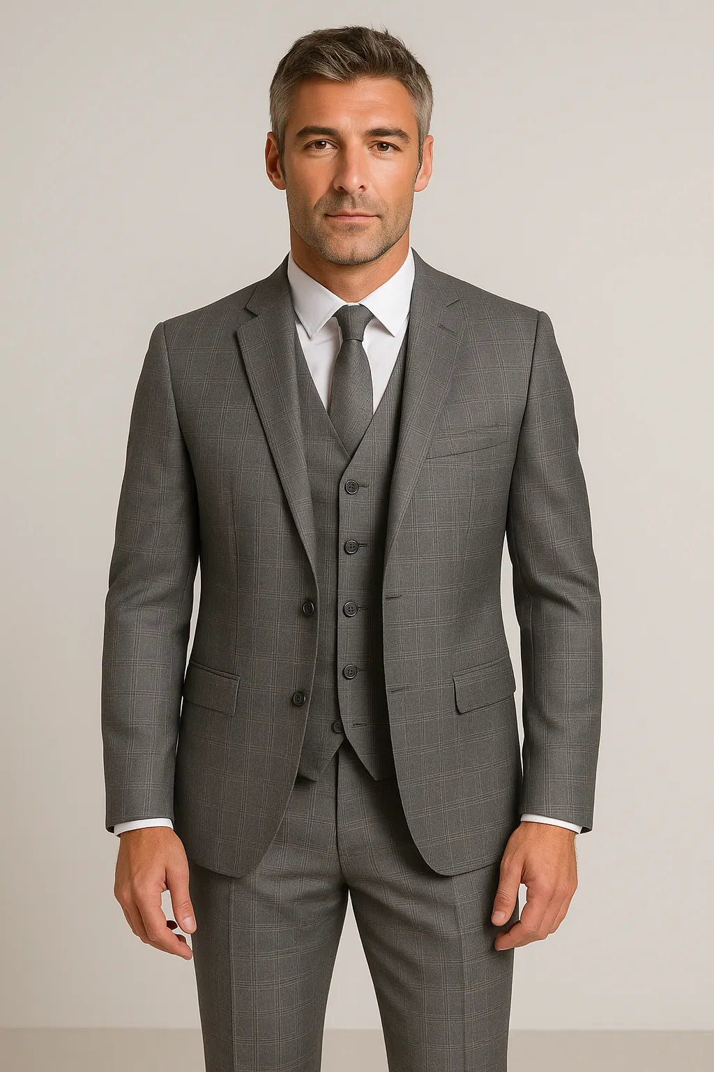 Terno Masculino Príncipe de Gales em Poliviscose Premium – 3 Peças