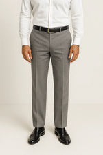 Calça Social Masculina Cinza em Poliéster Premium