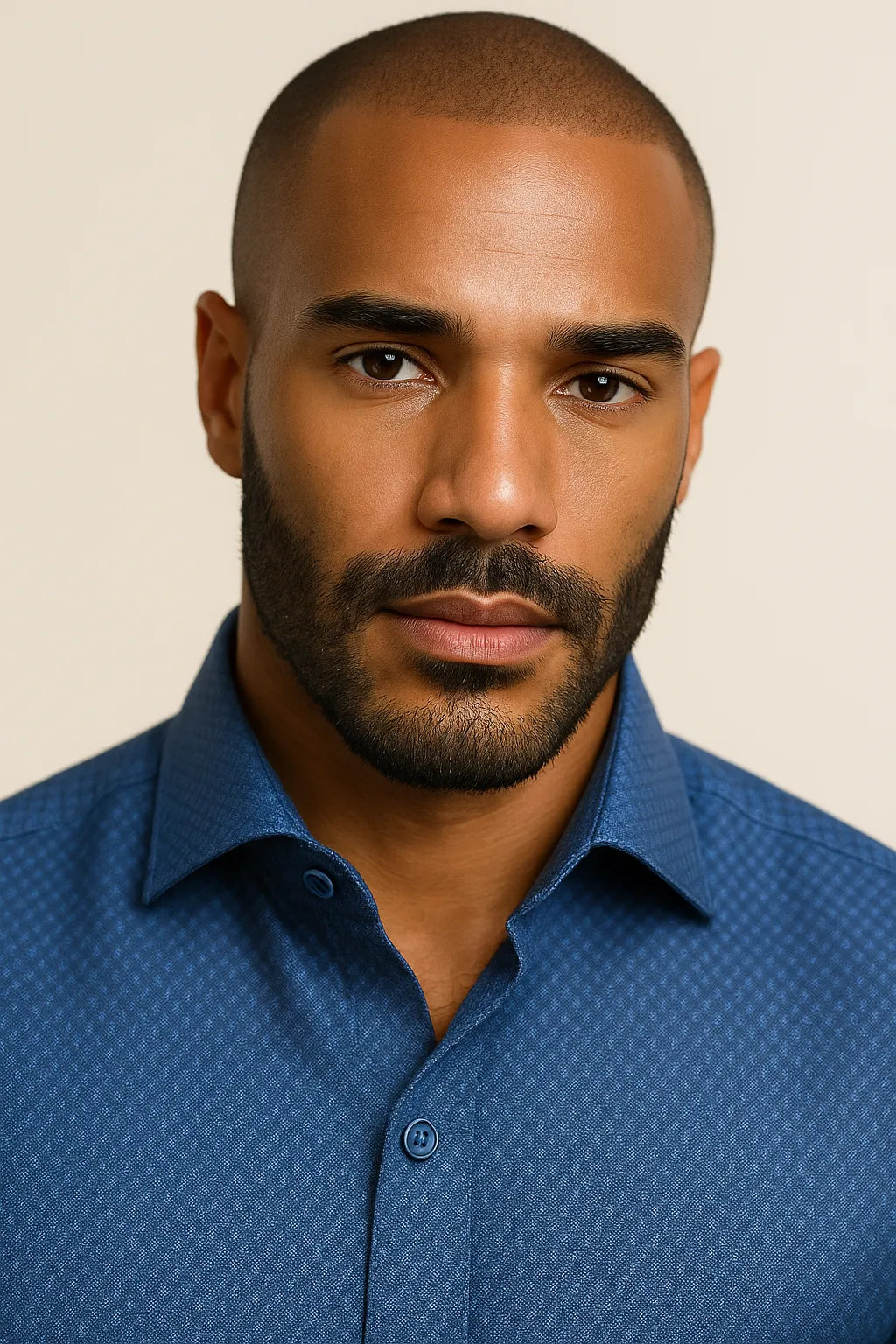 Camisa Social Slim Premium Azul Royal Acetinado