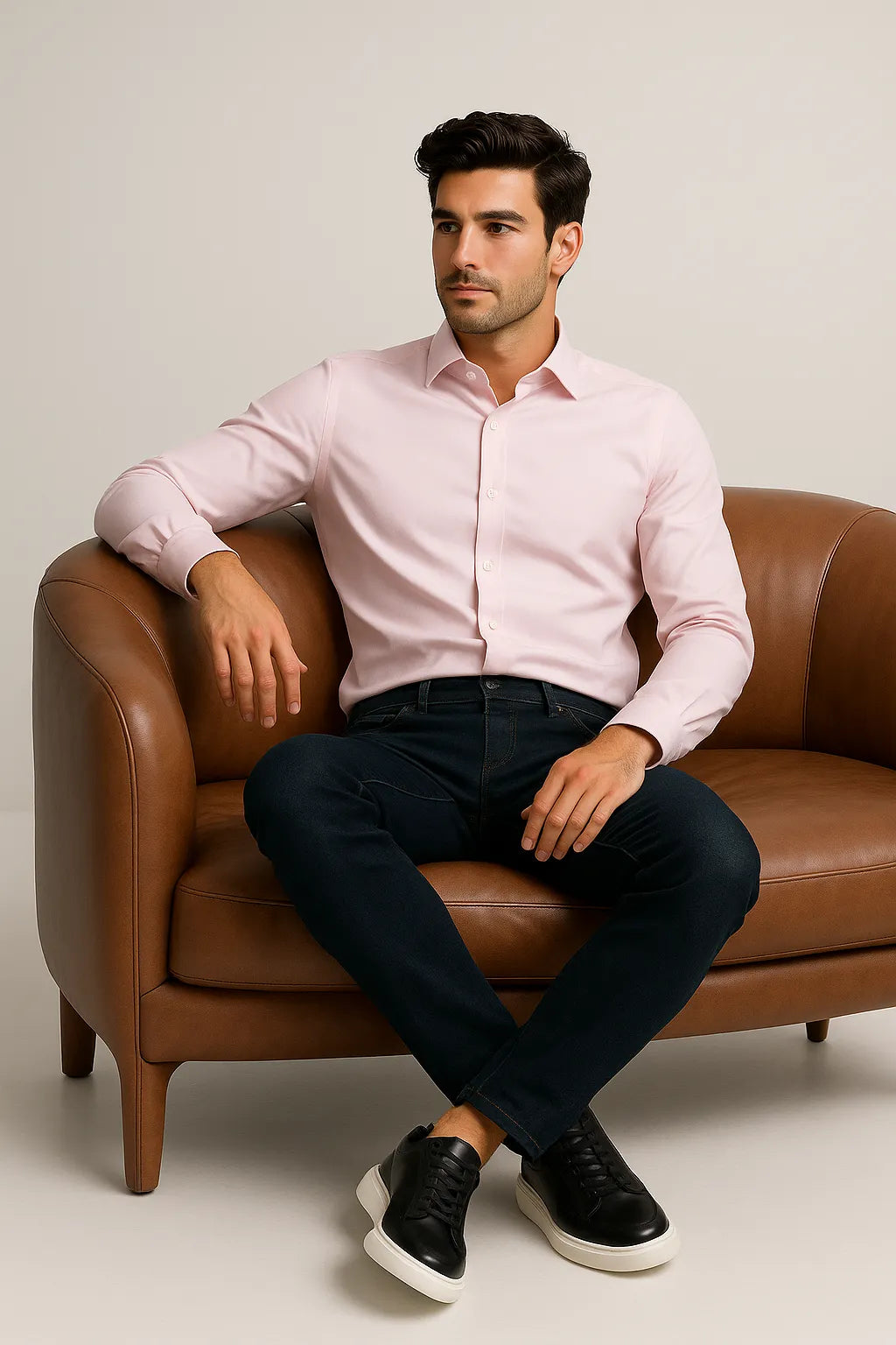 Camisa Social Slim Rosa Premium