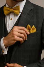 Kit Gravata Borboleta com Abotoadura e Lenço Premium