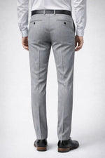 Calça Social Masculina Cinza em Poliéster Premium