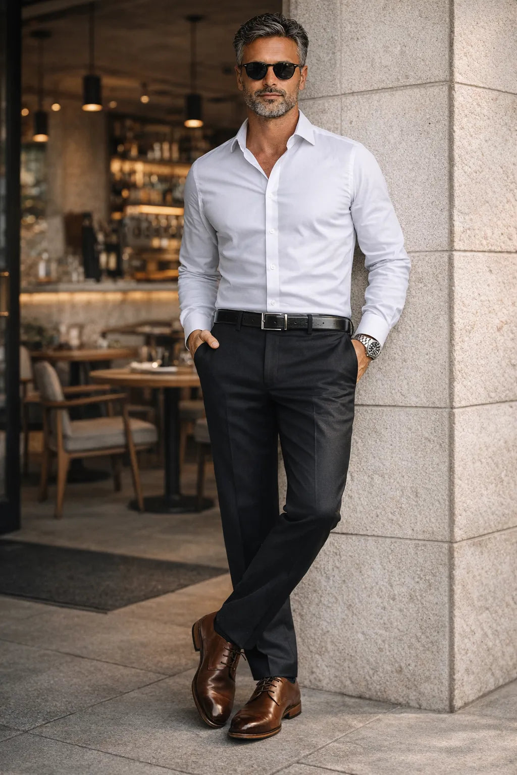 Calça Social Masculina Preta em Poliéster Premium