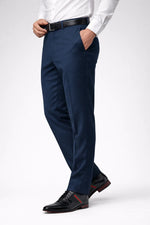 Calça Social Masculina Azul Marinho em Poliéster Premium