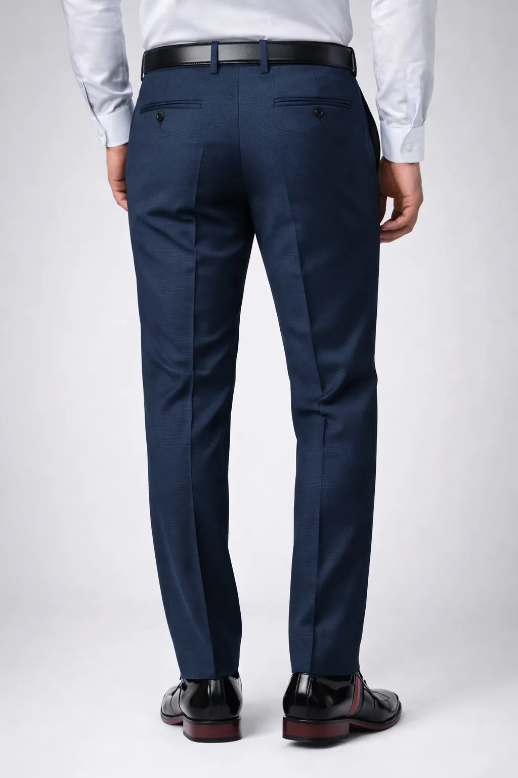 Calça Social Masculina Azul Marinho em Poliéster Premium
