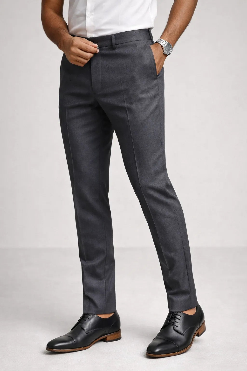 Calça Social Masculina em Poliéster com Elastano