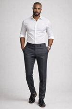 Calça Social Masculina em Poliéster com Elastano