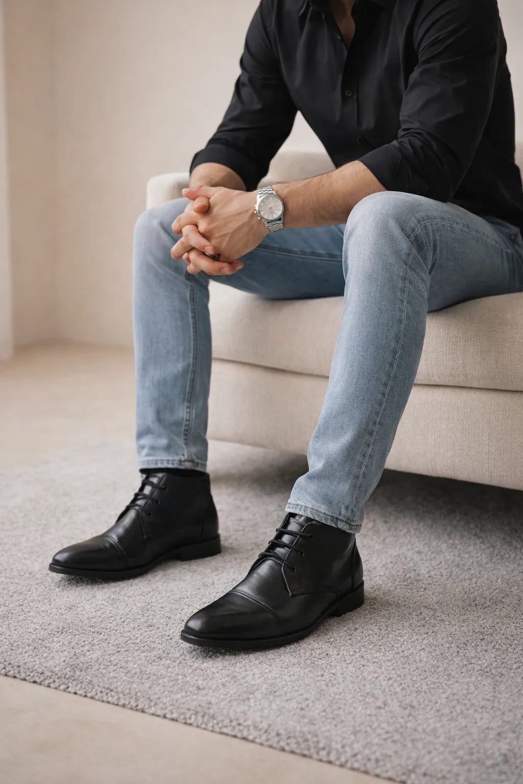 Sapato Bota Social Verona em Couro Premium com Forro de Couro