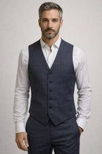 Terno Masculino Azzurro Príncipe de Gales Semi Slim