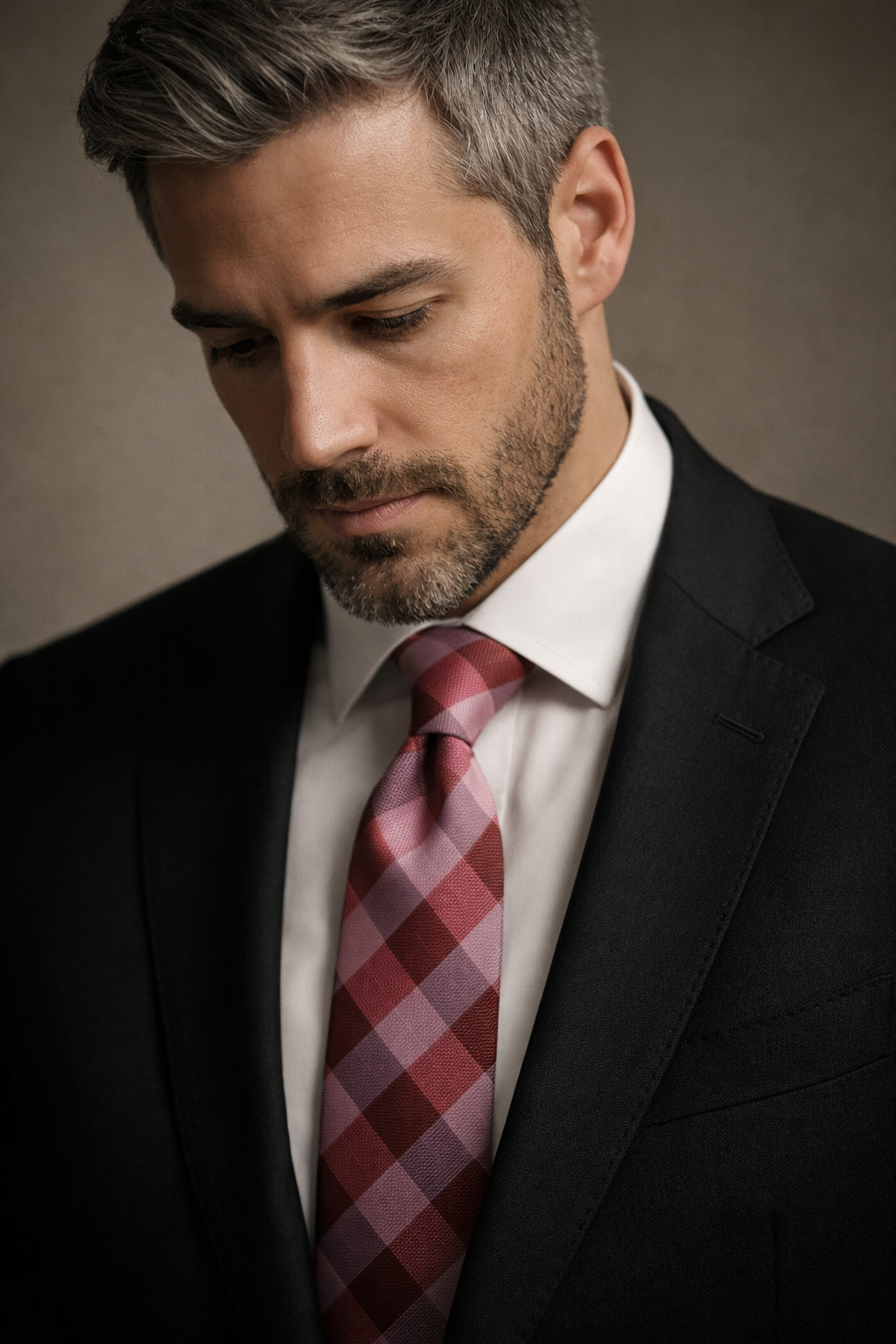 Gravata Masculina Gold Semi Slim Xadrez