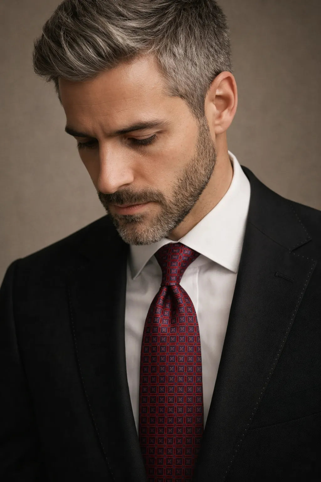 Gravata Masculina Gold Semi Slim Geométrica