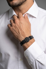Pulseira Masculina São Bento em Couro Legítimo Preta