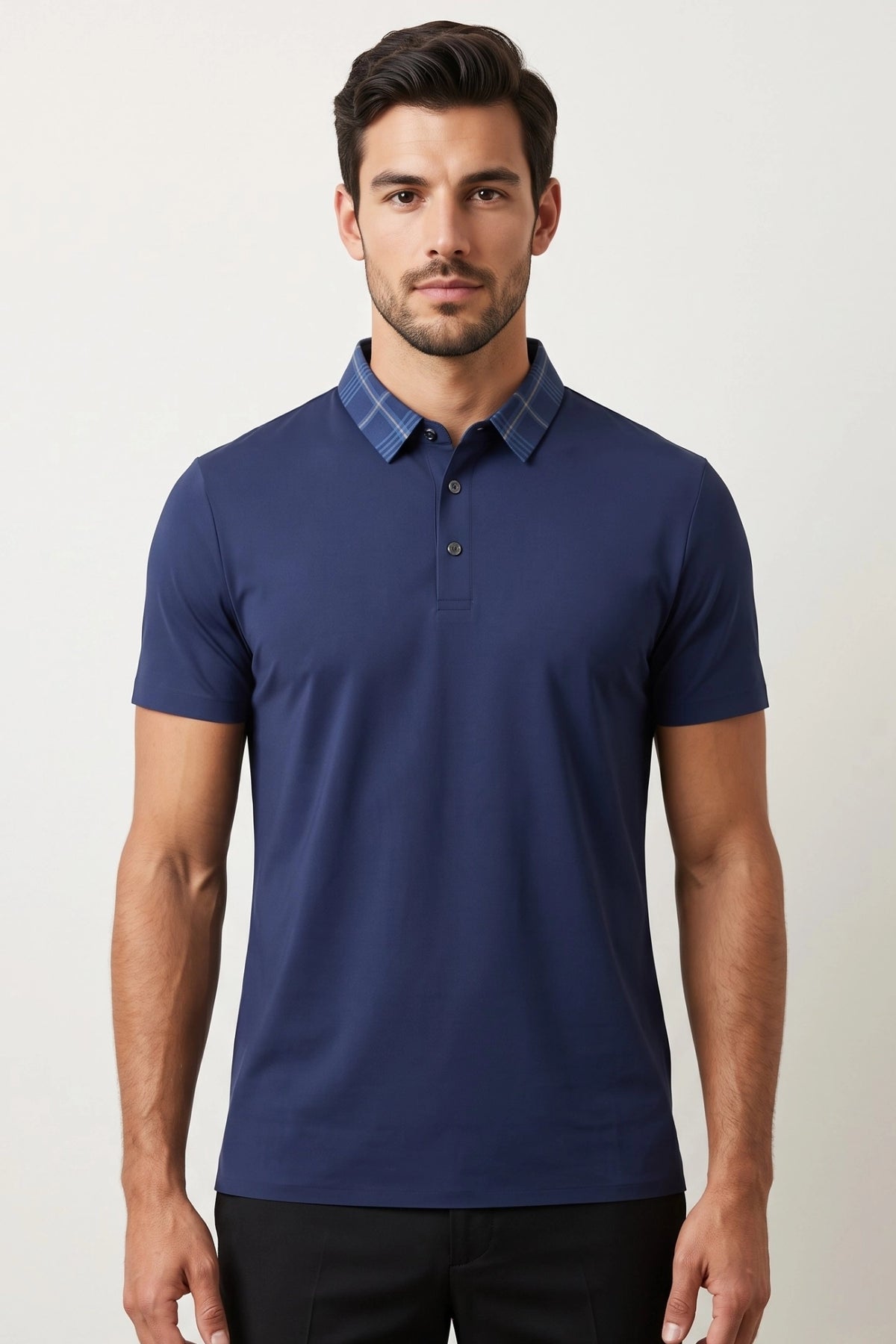 Camisa Polo Masculina Tech Slim Gola Xadrez com Elastano