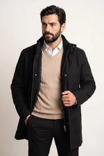 Sobretudo Masculino Preto Lancaster