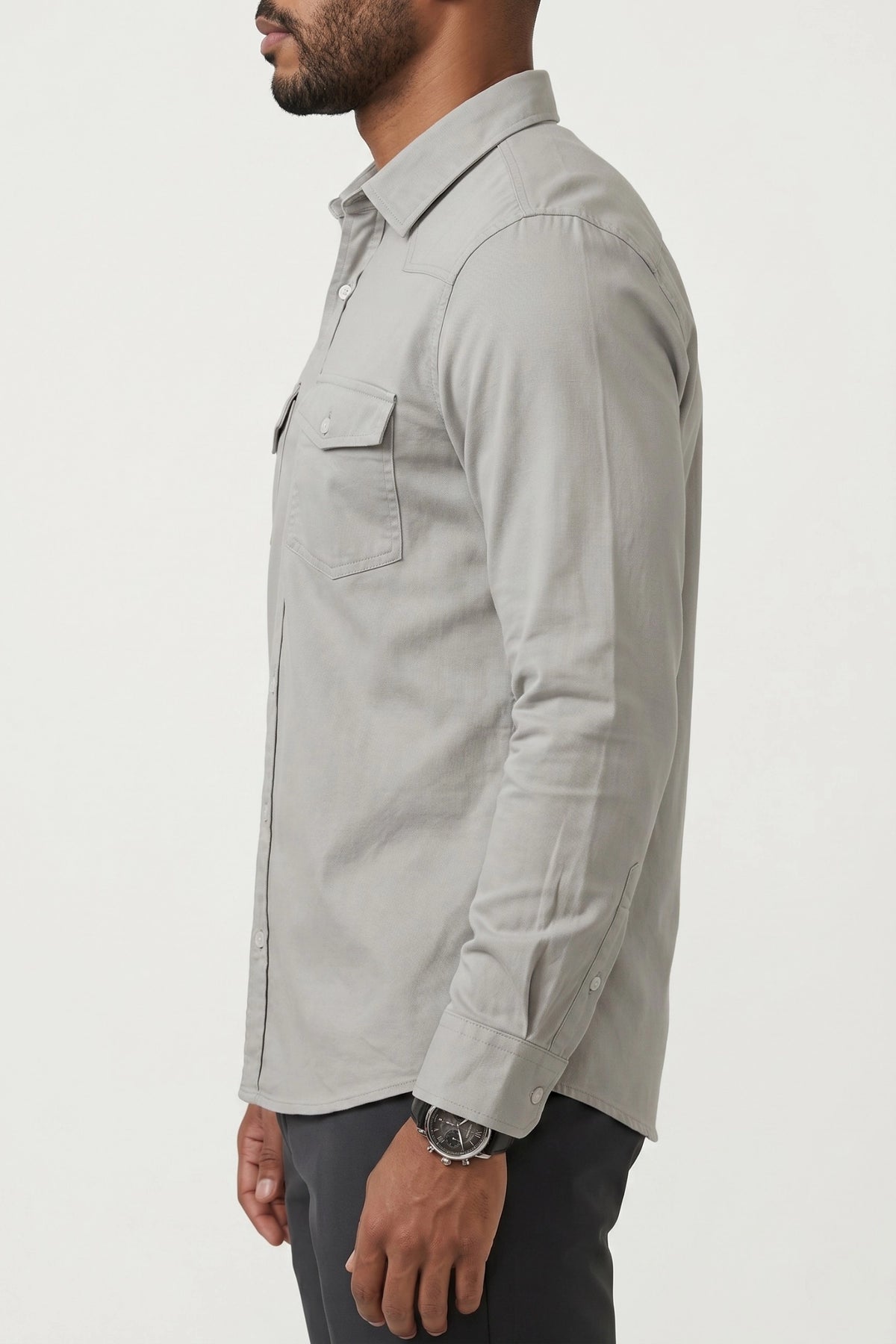 Camisa Masculina Casual Slim Fit Sarja