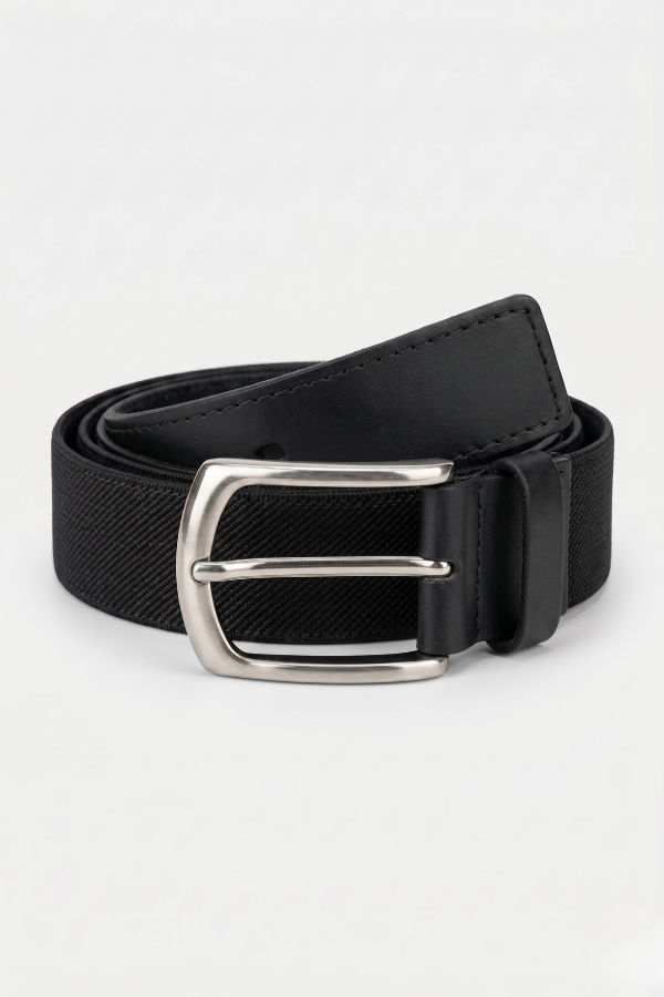 Cinto Masculino Casual Elástico em Couro Legítimo