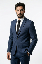Terno Masculino Poliéster Fio Indiano Azul Marinho