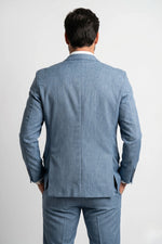 Terno Masculino Melange Semi Slim Azul Claro