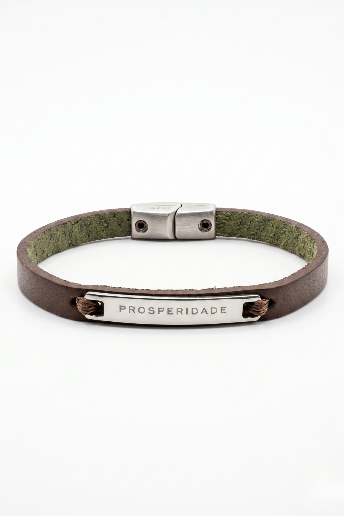 Pulseira Masculina Prosperidade em Couro Legítimo