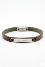 Pulseira Masculina Prosperidade em Couro Legítimo