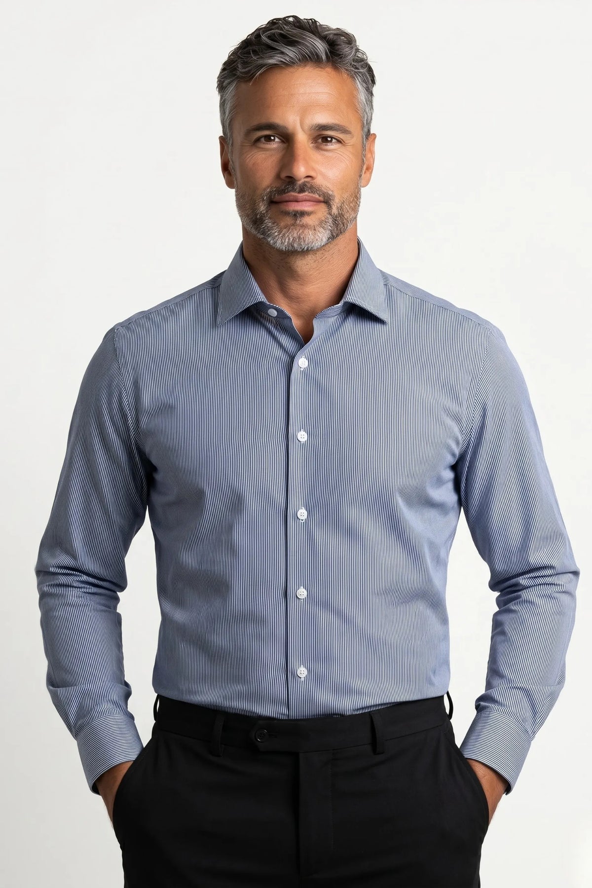 Camisa Social Masculina Listrada Tradicional Mil Raias