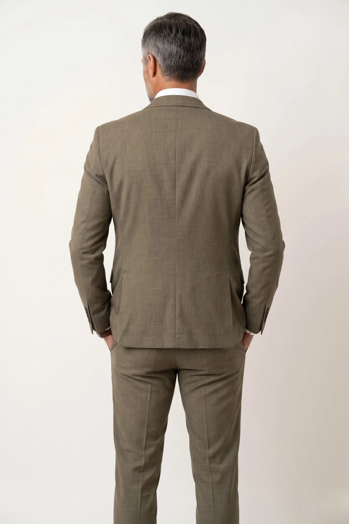 Terno Masculino Melange Semi Slim Cáqui
