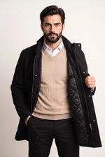 Sobretudo Masculino Preto Lancaster