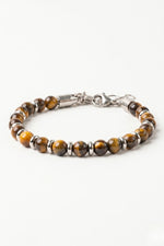 Pulseira Masculina Olho de Tigre em Aço Inoxidável