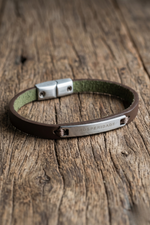 Pulseira Masculina Prosperidade em Couro Legítimo